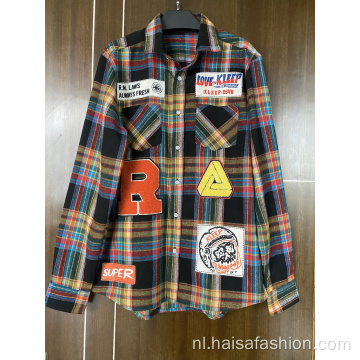 Oversized nieuw 100% katoen herenplaid shirt